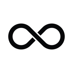 Infinity symbol icon isolated on white background. Vector illustration
