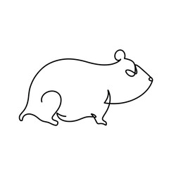 Vector continuous one line marmot illustration