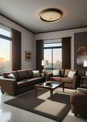 Naklejka na ściany i meble interior of modern living room with sofa