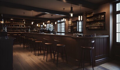 interior of a stylish pub