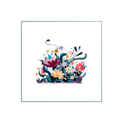 Vector botanical wall arts, with flowers
