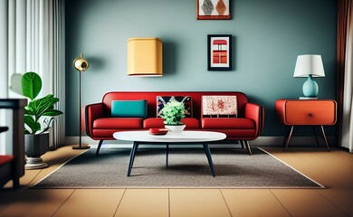 interior design of living room with sofa