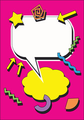 Abstract background in a 90s aesthetic. Vector illustration with empty space.