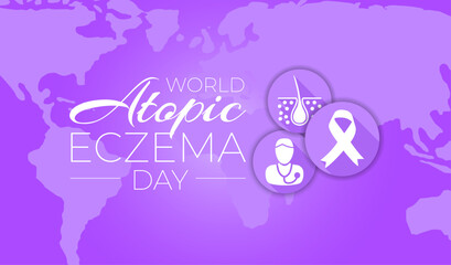 World Atopic Eczema Day Background Illustration Design with Ribbon Icon