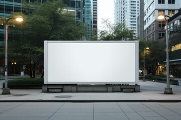 Fototapeta premium wide horizontal blank billboard mockup