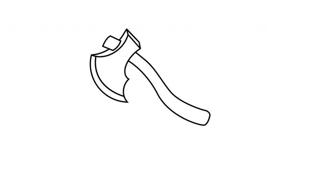 animated video sketch of an axe