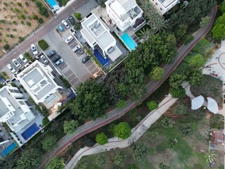 Hebrew Park. Rishon Le Zion, Israel. Drone photo, Landscape city life urban