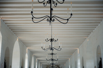 chandelier on the ceiling