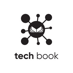 technology education logo, vector design book