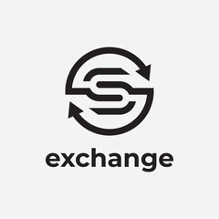 modern exchange logo letter S modern design, minimalist, technology logo, crypto