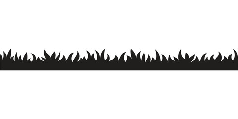 Black grass silhouette on white background vector illustration