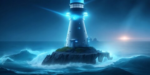 lighthouse at night