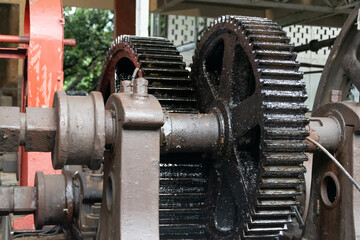 outdoor engine in a rum distillery