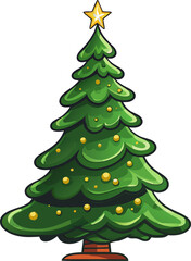 Collection of Christmas trees, modern flat design. Can be used for printed materials - leaflets, posters, business cards or for web