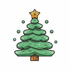 Collection of Christmas trees, modern flat design. Can be used for printed materials - leaflets, posters, business cards or for web.