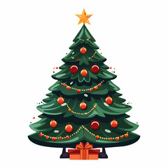 Collection of Christmas trees, modern flat design. Can be used for printed materials - leaflets, posters, business cards or for web.