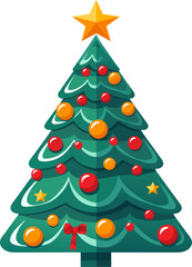 Collection of Christmas trees, modern flat design. Can be used for printed materials - leaflets, posters, business cards or for web.