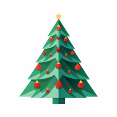 Collection of Christmas trees, modern flat design. Can be used for printed materials - leaflets, posters, business cards or for web