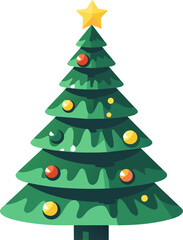Collection of Christmas trees, modern flat design. Can be used for printed materials - leaflets, posters, business cards or for web.