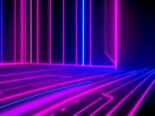 3D render, abstract minimal neon background