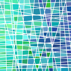 abstract vector stained-glass mosaic background - blue and green
