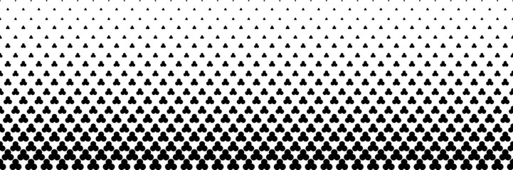horizontal black halftone of three circles design for pattern and background.