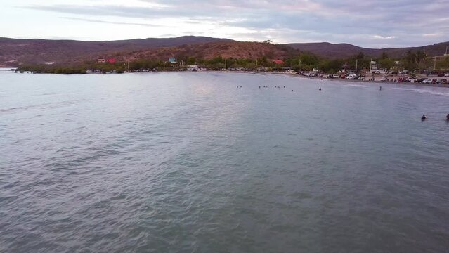 Drone footage of Playa Monte Rio in Azua, Dominican Republic