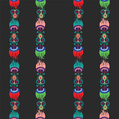 Colorful borders of flower still life on a dark background