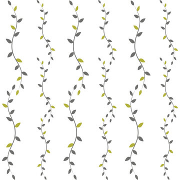 A White Background With Green Vines Leaves On It, Jaal Pattern