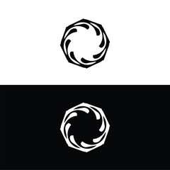 Black and white circle vector logo template design