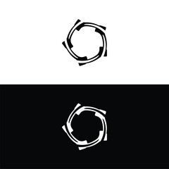 Black and white circle vector logo template design