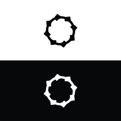 Black and white circle vector logo template design