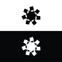 Black and white circle vector logo template design