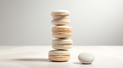 Fototapeta na wymiar Image of a stack of French vanilla macaroons.