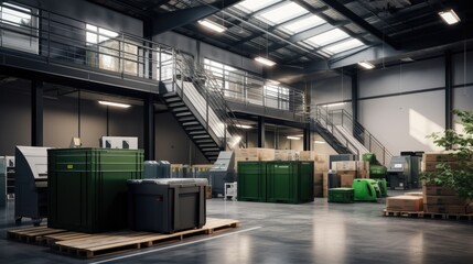 Image of a recycling center. - obrazy, fototapety, plakaty