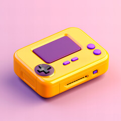 Obraz premium Minimalist 3D icon of a portable game console. Isometric view (Generative AI)