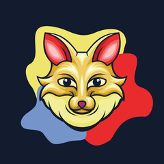 Cute fox head animal design vector