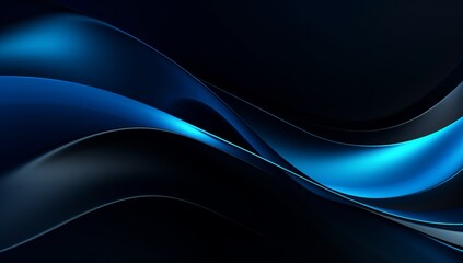 Modern wave background with black blue color. 3D flowing wavy backdrop, for banner and gaming background - obrazy, fototapety, plakaty
