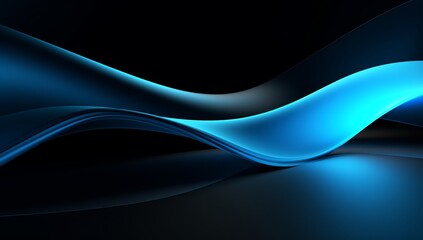 Fototapeta premium Dynamic wave background with black blue color. 3D flowing wavy backdrop, for business banner and gaming background