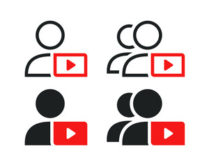 Person video viewers icon. Illustration vector