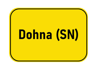 Town entrance sign Dohna SN