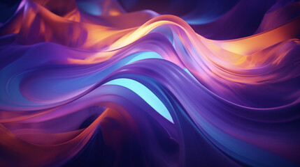Obraz premium 3d Abstract smooth gradient neon waves