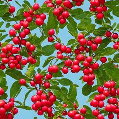 Mayhaw berries seamless background pattern