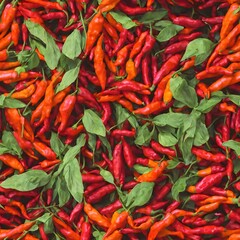 Paprika peppers seamless background pattern