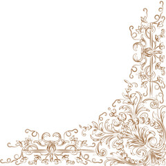 A detailed gold frame with an intricate floral design
