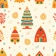 Add a touch of holiday magic with abstract Christmas elements pattern design. Ideal for festive projects.