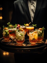 Cocktails prepared for party