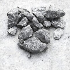 Small collection of stones in black and white