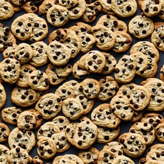 Chocolate chip cookies seamless background