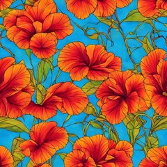 Hawaiian shirt floral print seamless background pattern